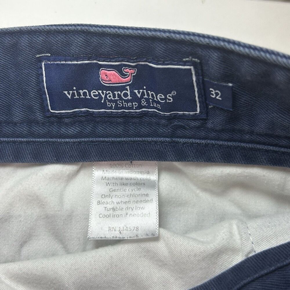 Vineyard Vines Men Shorts 32 Blue Dark 9" Club Chino Bermuda Cotton Twill Preppy - Picture 2 of 8